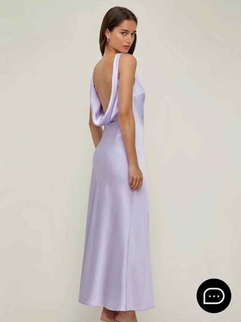 Dynamite Nora Satin Maxi Slip Dress Open Back Purple